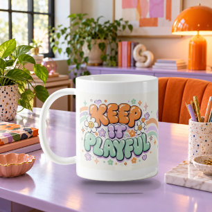 Tasse à lettrage bulles ludique
