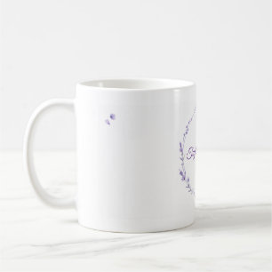 Tasse à monogramme de couronne florale de lavande