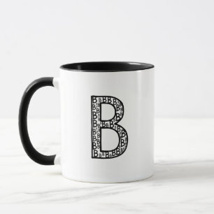 Tasse à monogramme motif lettre B