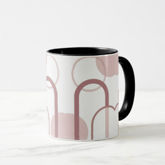 Tasse à motif abstrait d'arch minimaliste rose pou