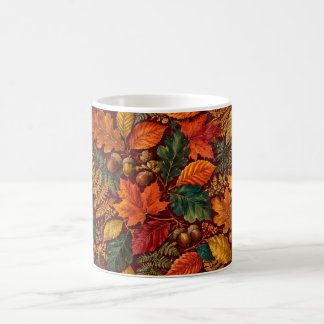 Tasse à motif botanique de feuilles de chêne et de