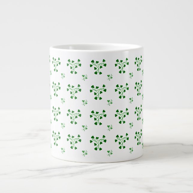 Tasse à motif de cercles de trèfles verts (Devant)