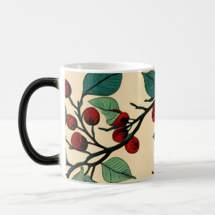 Tasse à motif de feuilles botaniques vintage