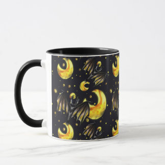 Tasse à motif de lune mystique et de chauve-souris