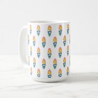 Tasse à motif de planche de surf de plage