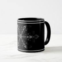 Tasse à motif géométrique noir et blanc