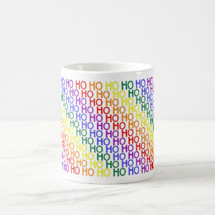 Tasse à motif Ho Ho Ho arc-en-ciel