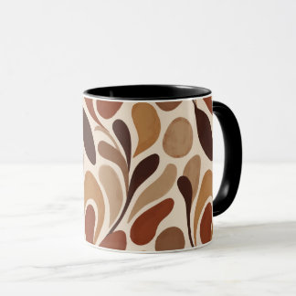 Tasse à motif organique contemporain – Tons terreu