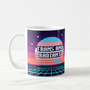 Tasse à pixels Fierté trans et radiante