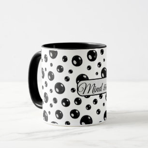 Tasse à pois noirs brillants – Cadeau minimaliste