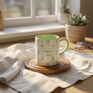 Tasse à rayures à nœud papillon avec nom personnal