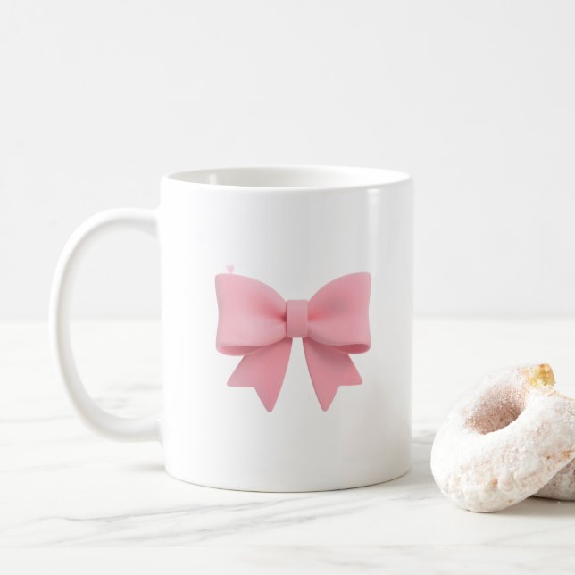 Tasse à ruban rose (Avec donut)