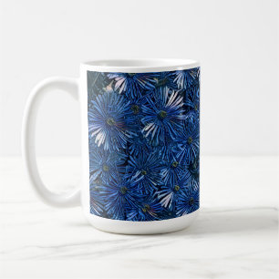 Tasse à thé / café Fleurs stylisées bleu profond