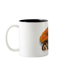 Tasse à tomber avec des citrouilles, un chat et un