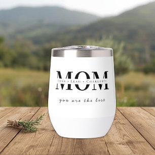 Tasse à vin personnalisée minimaliste avec le nom 