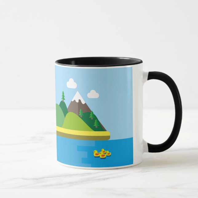 Tasse abandonnée de motif d'île (Droite)