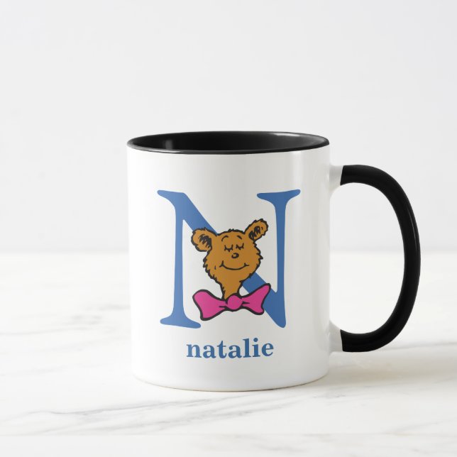 Tasse ABC du Dr Seuss : Lettre N - Bleu | Ajouter Votre  (Droite)