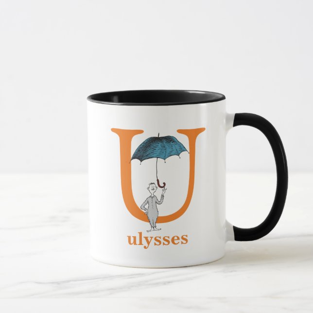 Tasse ABC du Dr Seuss : Lettre U - Orange | Ajouter Votr (Droite)