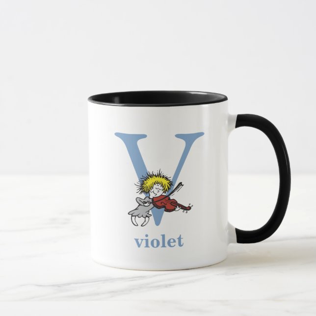 Tasse ABC du Dr Seuss : Lettre V - Bleu | Ajouter Votre  (Droite)