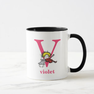 Tasse ABC du Dr Seuss : Lettre V - Rose Ajouter Votre