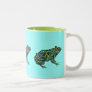 Tasse abstraite colorée de grenouille mugissante