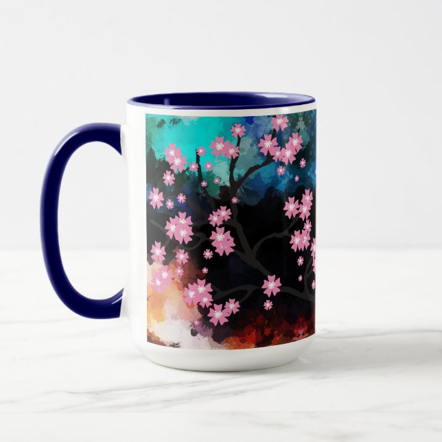 Tasse Abstraite de fleurs de cerisier (Gauche)