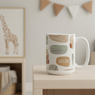 Tasse Abstraite Personnalisée Tons Terre Boho ID12