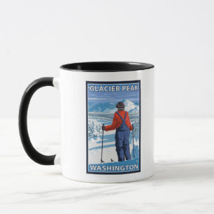 Tasse Admirant skieur - Glacier Peak, Washington