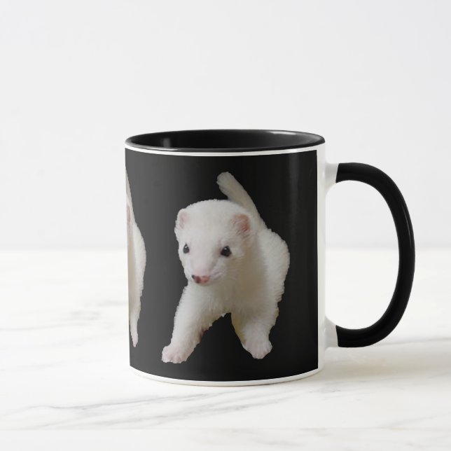 Tasse Adorable Bébé blanc Ferret mignon Pet Louveur (Droite)