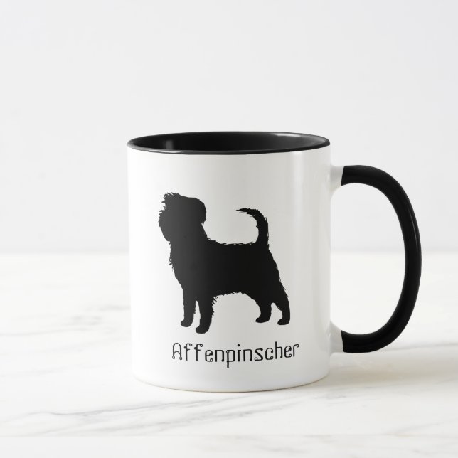 Tasse Affenpinscher Chien race Silhouette personnalisé (Droite)
