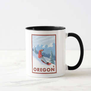 Tasse Affiche de Vintage voyage de scène de surfeur