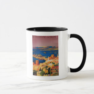 Tasse Affiche de voyage en France, tournée en Syrie