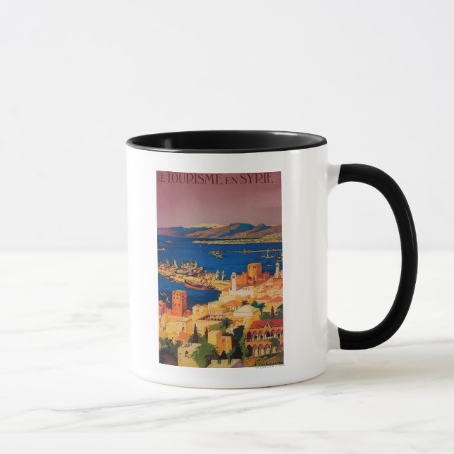 Tasse Affiche de voyage en France, tournée en Syrie (Droite)