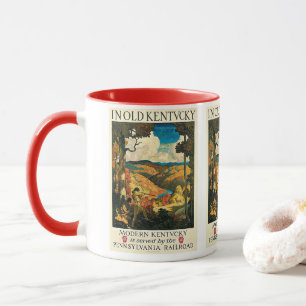 Tasse Affiche de voyage vintage NC Wyeth, Dans le vieux