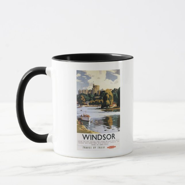 Tasse Affiche du château de Windsor sur les chemins de f (Gauche)