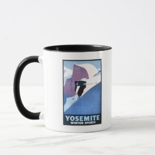 Tasse Affiche promotionnelle de ski de sports d'hiver