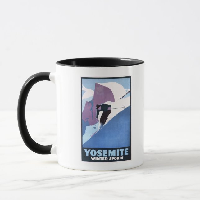 Tasse Affiche promotionnelle du ski d'hiver (Gauche)