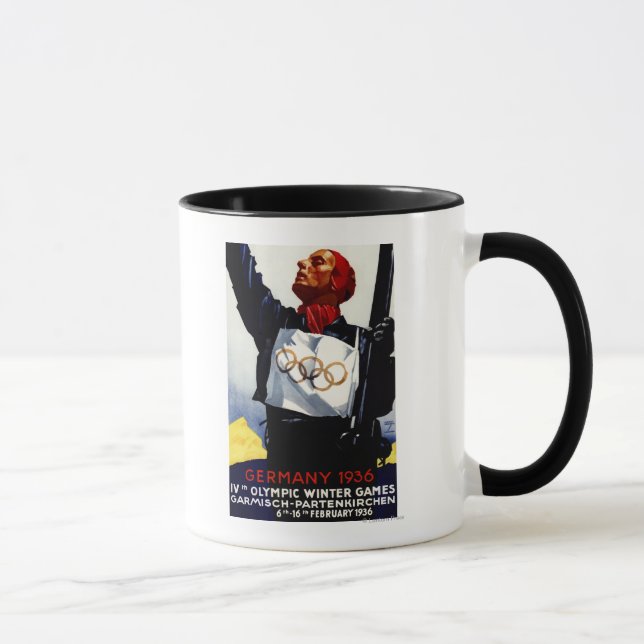 Tasse Affiche publicitaire des Jeux olympiques d'hiver d (Droite)