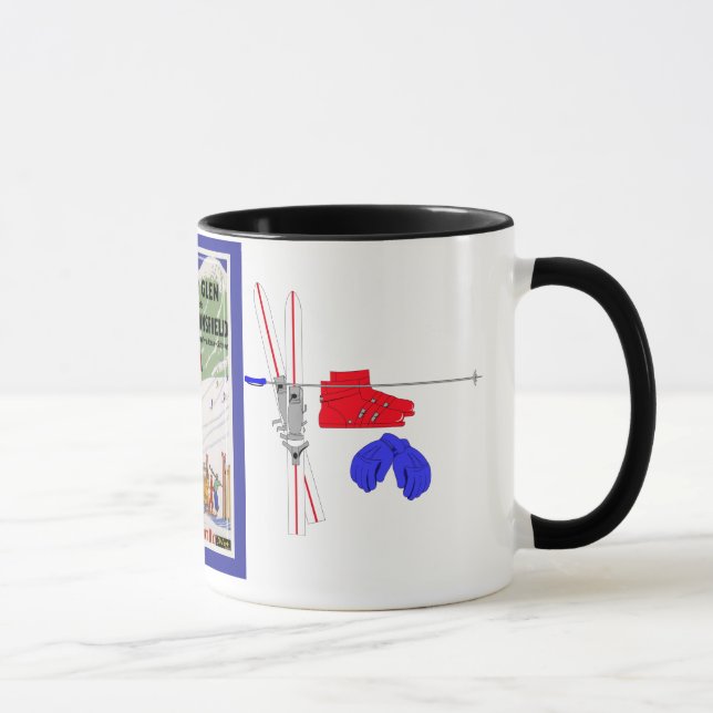 Tasse Affiche vintage de ski, gorge de Mad River (Droite)