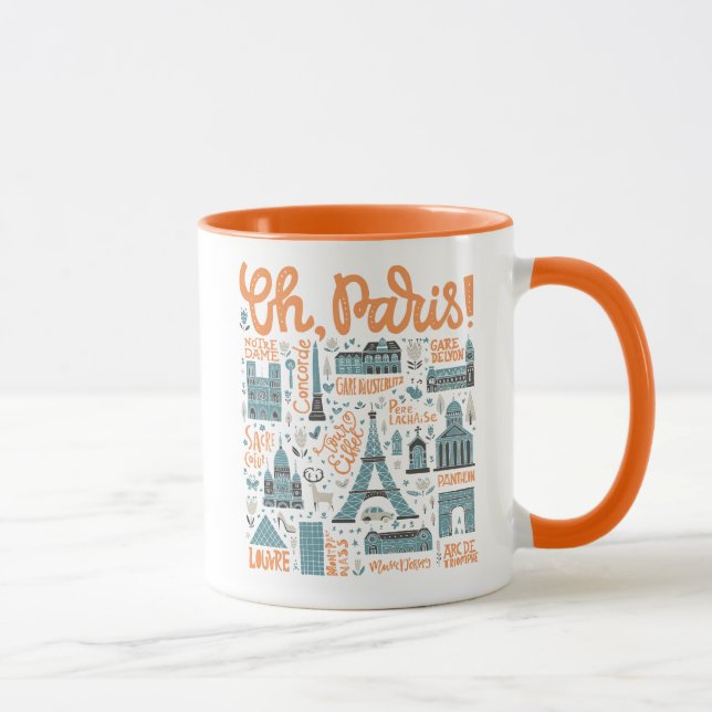 Tasse Ah, Paris ! typographie de ville de | (Droite)