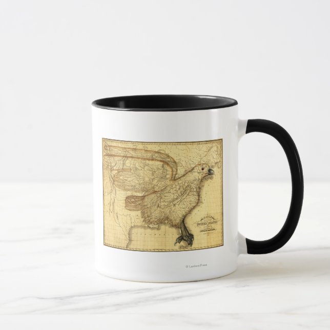 Tasse Aigle superposé aux États-Unis (Droite)
