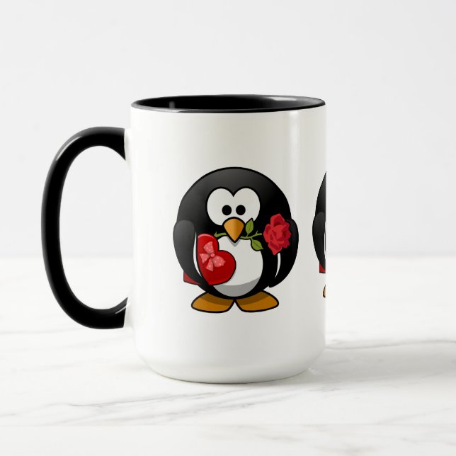 Tasse Aimer Pingouin Frappé Avec Cadeaux Valentine (Gauche)