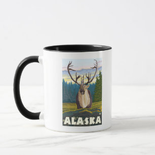 Tasse AlaskaCaribou dans le Vintage voyage sauvage
