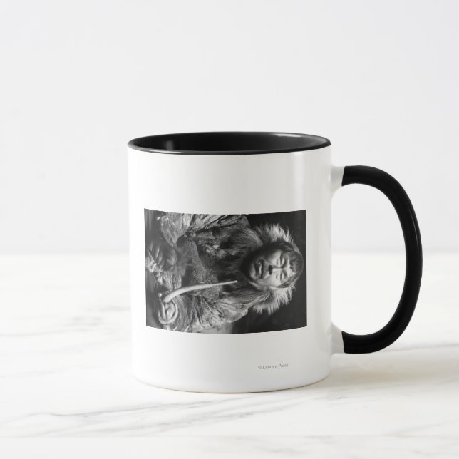 Tasse Alaskan Eskimo Fumer Pipe Photographie (Droite)