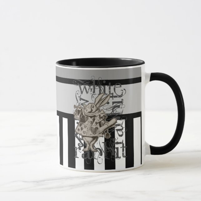 Tasse Alice dans la grunge blanche de lapin du pays des (Droite)