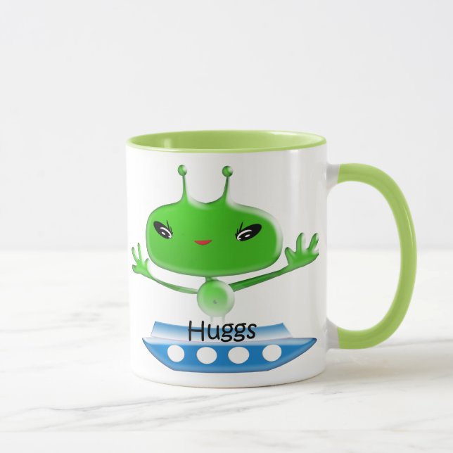 Tasse Aliens de l'espace extra-atmosphérique vert mignon (Droite)