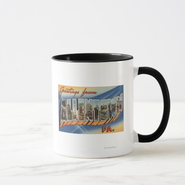 Tasse Allentown, Pennsylvanie - Scènes de grandes lettre (Droite)
