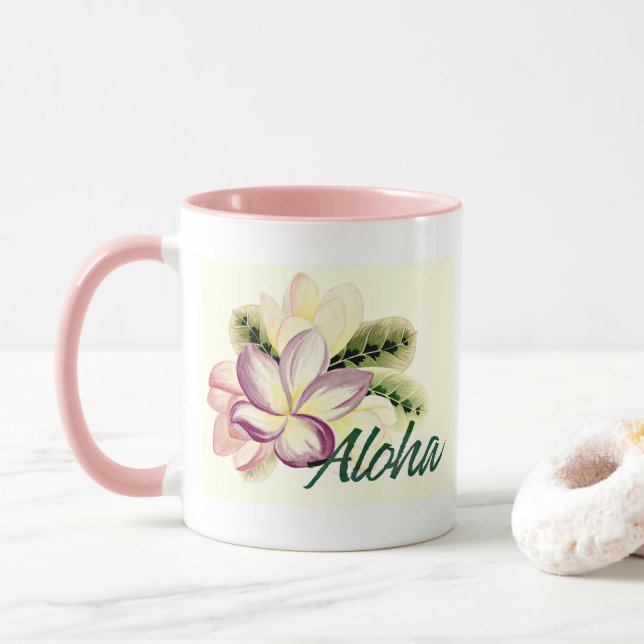 Tasse Aloha Plumeria (Avec donut)