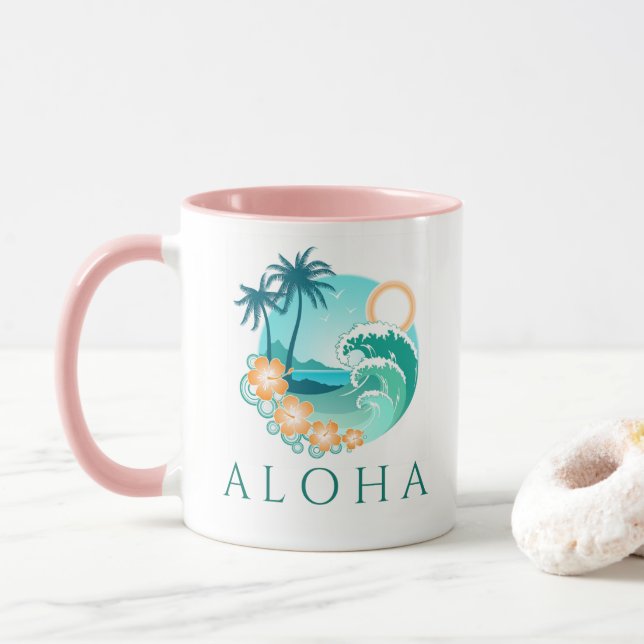 Tasse Aloha Tropical (Avec donut)