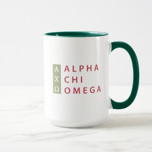 Tasse Alpha logo empilé par d'Omega de Chi